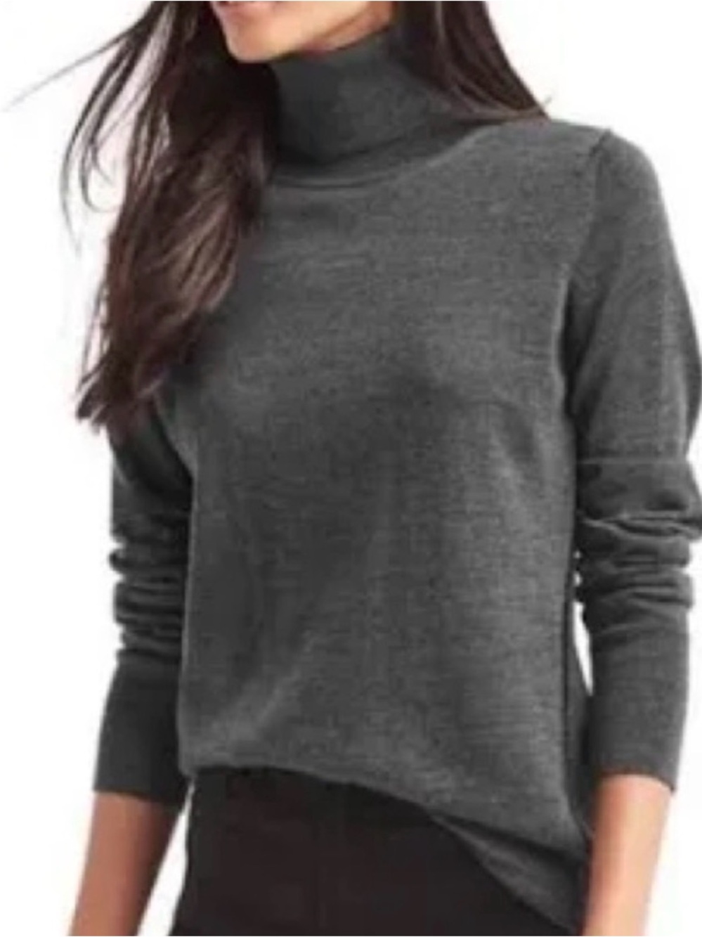 GAP Women's Charcoal Turtleneck Sweater - Classic Cozy Knit
